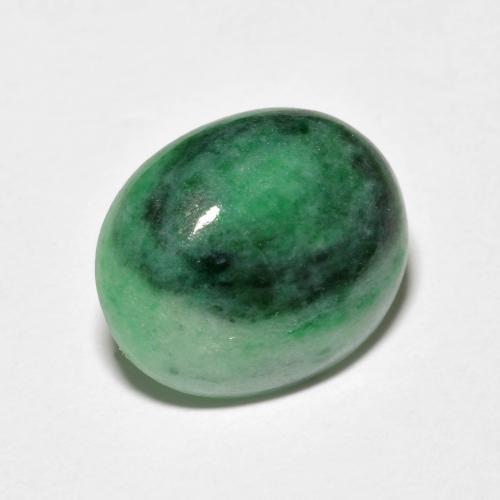 Giadeite naturale verde da 4,42 ct, taglio ovale, opaco