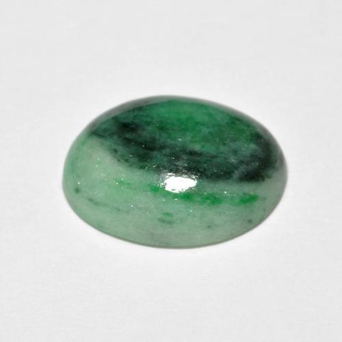 Giadeite naturale verde da 4,42 ct, taglio ovale, opaco