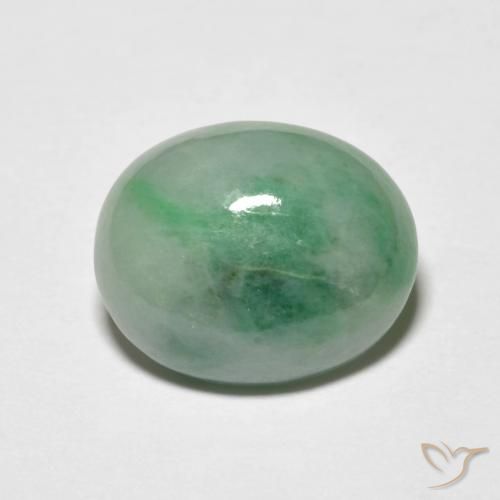 5.23ct Naturale Verde chiaro Giadeite, Ovale, Opaco