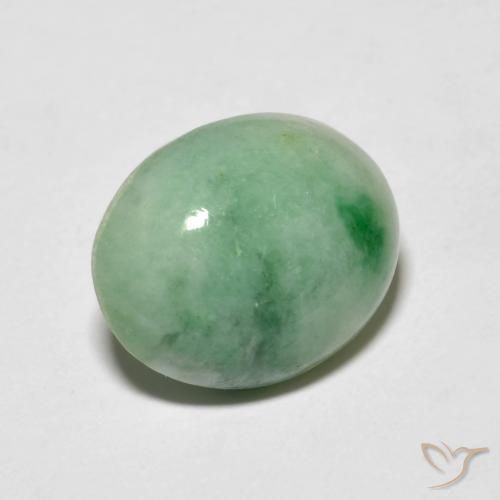 Giadeite Verde chiaro naturale da 4.95 ct, Ovale, Opaco