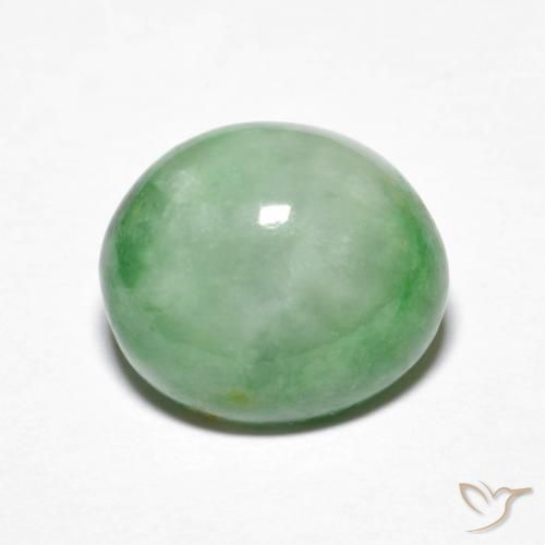 4.30ct Naturale Bianco Verde Giadeite, Ovale, Opaco