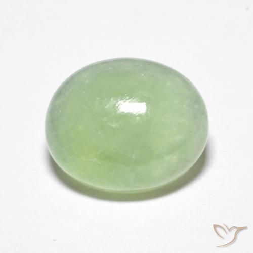 5.09ct Naturale Verde pallido Giadeite, Ovale, Trasparente