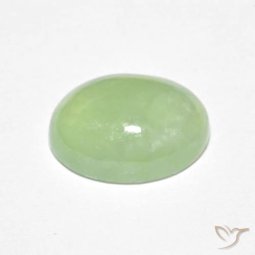 Giadeite Verde pallido naturale da 5.09 ct, Ovale, Trasparente