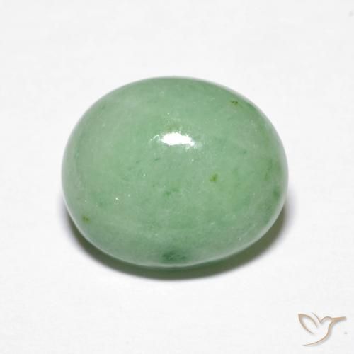 4.32ct Naturale Verde caldo Giadeite, Ovale, Opaco