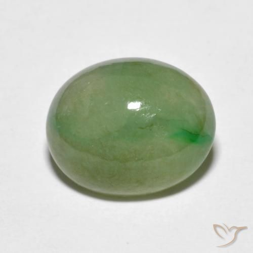 4.69ct Naturale Verde lime chiaro Giadeite, Ovale, Traslucido