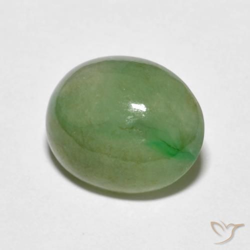 Giadeite Verde lime chiaro naturale da 4.69 ct, Ovale, Traslucido
