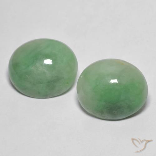 8.16ctw Naturale Verde Salvia Chiaro Giadeite, Ovale, Opaco