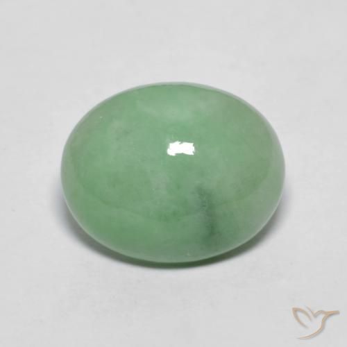 4.71ct Naturale Verde Salvia Chiaro Giadeite, Ovale, Opaco