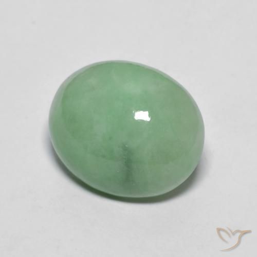 Giadeite Verde Salvia Chiaro naturale da 4.71 ct, Ovale, Opaco