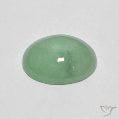 Giadeite Verde Salvia Chiaro naturale da 4.71 ct, Ovale, Opaco