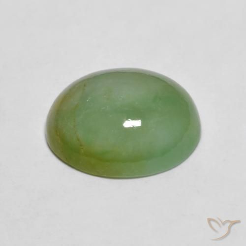 Giadeite Verde Terra Pallido naturale da 5.42 ct, Ovale, Opaco