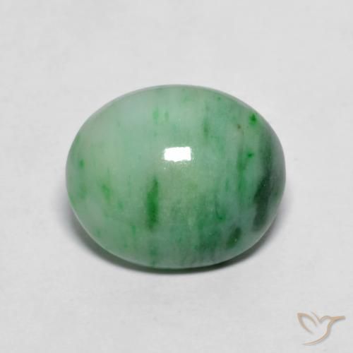 4.12ct Naturale Verde chiaro Giadeite, Ovale, Opaco