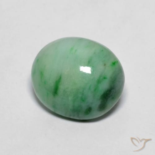 Giadeite Verde chiaro naturale da 4.12 ct, Ovale, Opaco