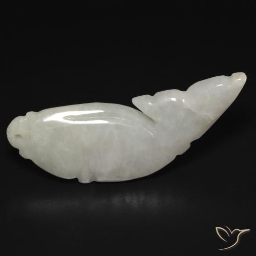 28.60ct Naturale Verde chiaro Bianco Giadeite, Taglio a fantasia, Traslucido