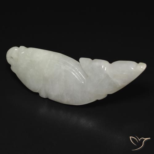 Giadeite Verde chiaro Bianco naturale da 28.60 ct, Taglio a fantasia, Traslucido