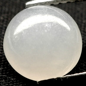 Giadeite naturale bianco da 2,39 ct, taglio rotondo, opaco