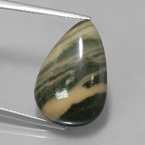 Diaspro naturale multicolore da 16,74 ct, taglio a pera, opaco