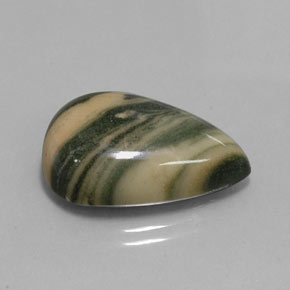 Diaspro naturale multicolore da 16,74 ct, taglio a pera, opaco