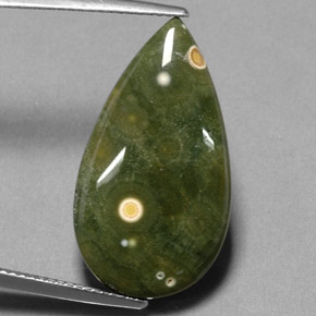 Diaspro naturale multicolore da 10,73 ct, taglio a pera, opaco