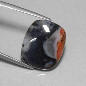 Diaspro naturale multicolore da 10,78 ct, taglio a cuscino, opaco