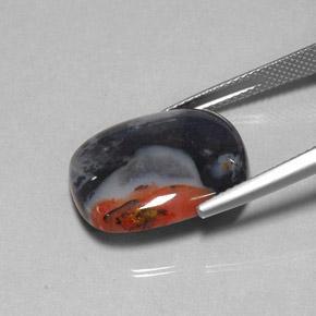 Diaspro naturale multicolore da 10,78 ct, taglio a cuscino, opaco