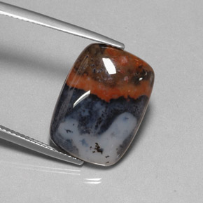 Diaspro naturale multicolore da 10,67 ct, taglio a cuscino, opaco