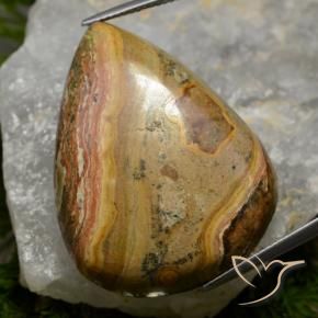 Diaspro Multicolore naturale da 49.55 ct, Forma a pera, Opaco
