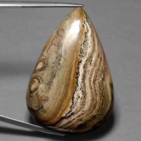 Diaspro naturale multicolore da 66,36 ct, taglio a pera, opaco