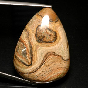 Diaspro naturale multicolore da 46,12 ct, taglio a pera, opaco