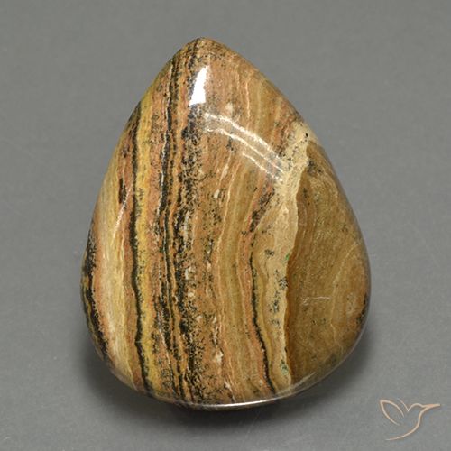 43.05ct Naturale Multicolore Diaspro, Forma a pera, Opaco