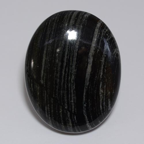 Diaspro naturale nero da 57,34 ct, taglio ovale, opaco