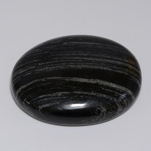 Diaspro naturale nero da 57,34 ct, taglio ovale, opaco