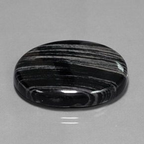 Diaspro naturale nero da 54,69 ct, taglio ovale, opaco