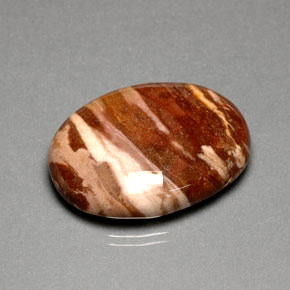 Diaspro naturale multicolore da 41,87 ct, taglio ovale, opaco