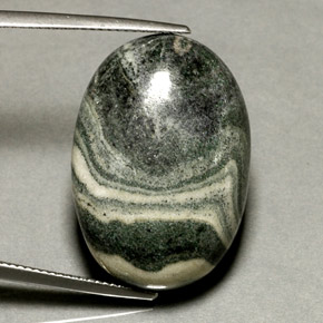 Diaspro naturale multicolore da 37,67 ct, taglio ovale, opaco