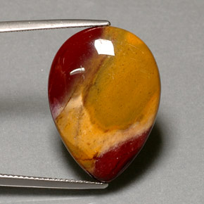 Diaspro naturale multicolore da 16,52 ct, taglio a pera, opaco
