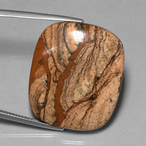 Diaspro naturale multicolore da 38,85 ct, taglio a cuscino, opaco