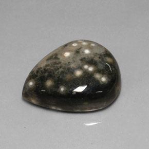 Diaspro naturale multicolore da 24,92 ct, taglio a pera, opaco
