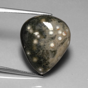 Diaspro naturale multicolore da 24,92 ct, taglio a pera, opaco