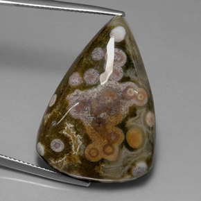 Diaspro naturale multicolore da 39,82 ct, trillion, opaco