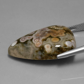 Diaspro naturale multicolore da 39,82 ct, trillion, opaco