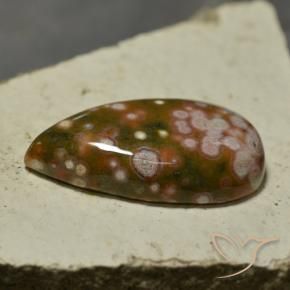 Diaspro Multicolore naturale da 30.74 ct, Forma a pera, Opaco