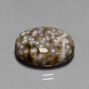 Diaspro naturale multicolore da 13,68 ct, taglio ovale, opaco