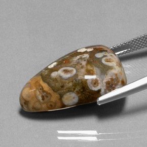 Diaspro naturale multicolore da 20,99 ct, taglio a pera, opaco