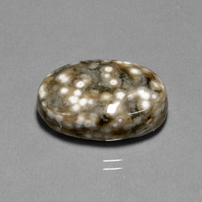 Diaspro naturale multicolore da 17,44 ct, taglio ovale, opaco