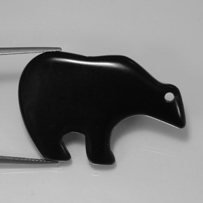 Diaspro naturale nero da 36,77 ct, forma fantasia, opaco
