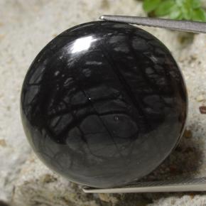 Diaspro naturale nero da 32,19 ct, taglio rotondo, opaco