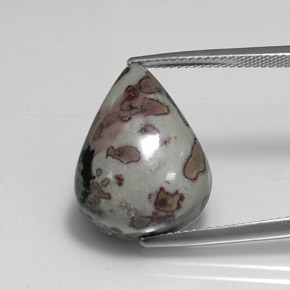 Diaspro naturale multicolore da 15,13 ct, taglio a pera, opaco