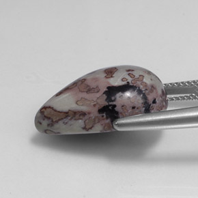 Diaspro naturale multicolore da 15,13 ct, taglio a pera, opaco