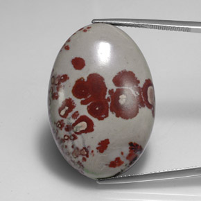 Diaspro naturale multicolore da 37,87 ct, taglio ovale, opaco